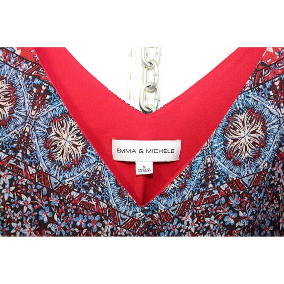 Emma & Michele Colorful Swing‎ Sundress Maxi Lined Flowing Hankie Hem Size Small - Picture 2 of 8